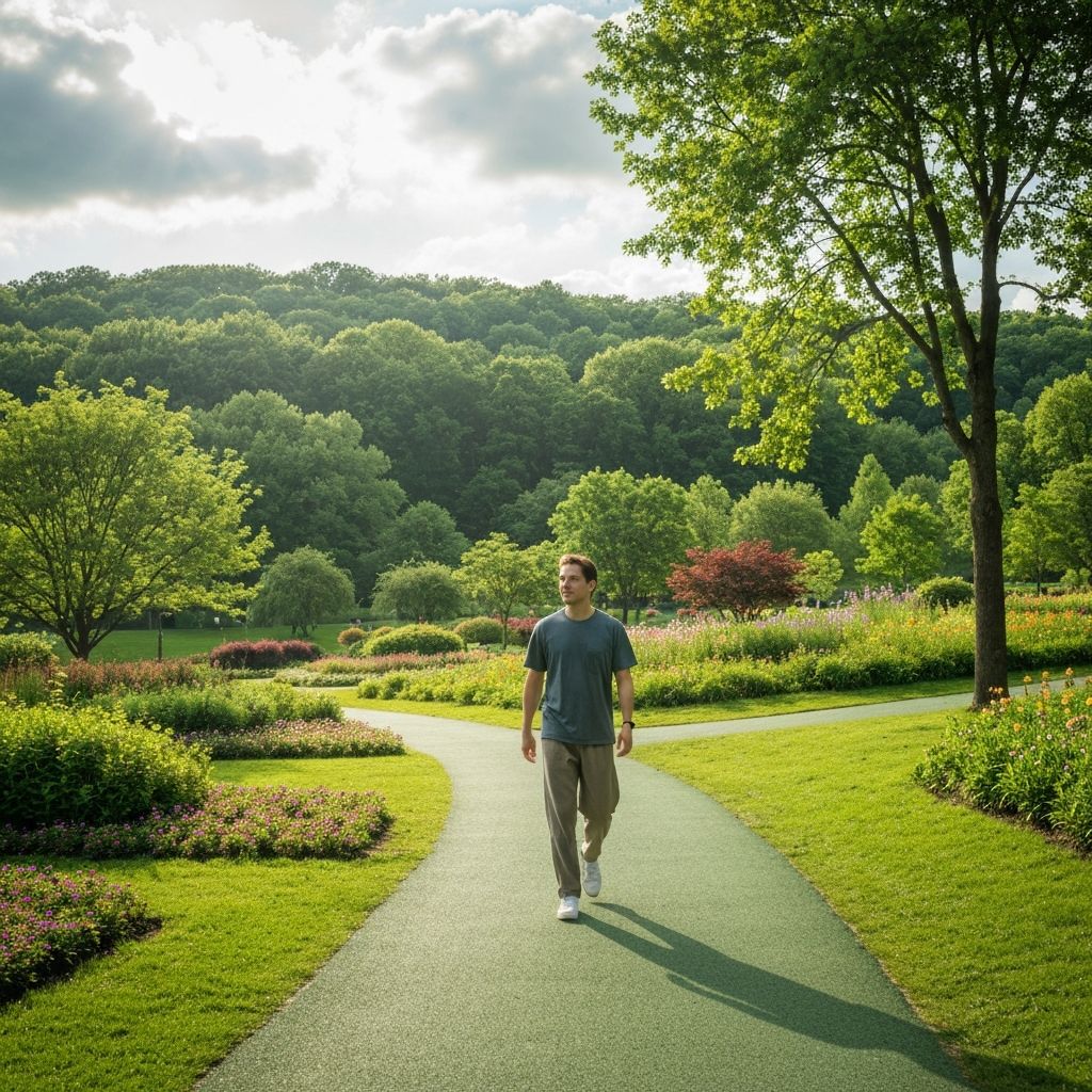 Person walking in park